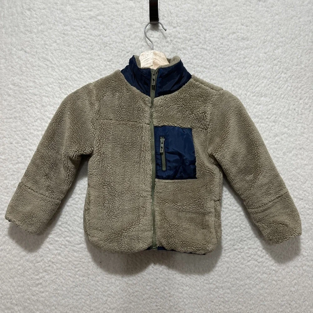Tommy Bahama Boys Youth Fleece Full Zip Jacket Winter Brown Blue‎ Size XS (4)